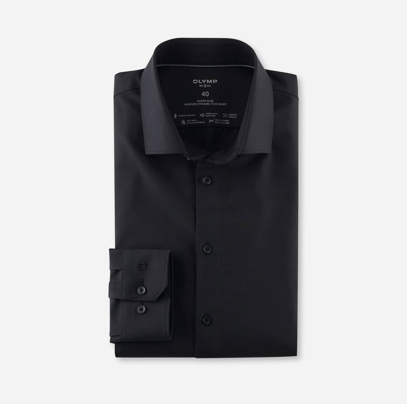 Super slim fit overhemd zwart Olymp voorkant